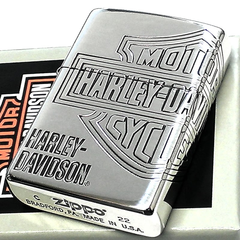 【ポイント10倍】ZIPPO ライター ハーレー ダビッドソン ジッポ ロゴデザイン3面彫刻 シルバー燻し かっこいい 日本限定モデルジッポー 動画有り おしゃ...