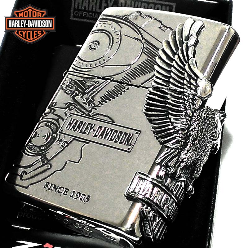 限定モデル zippo ZIPPO ハーレーダビッドソン ジッポ ライター シルバーイブシ イーグルメタル 国内限定モデル 銀 かっこいい 鷲 おしゃれ メンズ ギフト プレゼント 動画あり