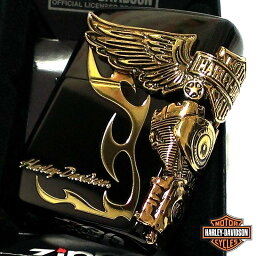 限定モデル zippo ZIPPO ハーレーダビッドソン ジッポ ライター イオンブラック＆アンティークゴールド 3面メタル 国内限定モデル 両面加工 黒金 かっこいい おしゃれ メンズ ギフト プレゼント 動画あり