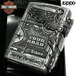 限定モデル zippo ZIPPO ハーレー ダビッドソン ジッポ アンティークシルバー ライター 銀古美 3面大型メタル イーグル HARLEY-DAVIDSON 日本国内限定モデル 動画有り かっこいい ギフト