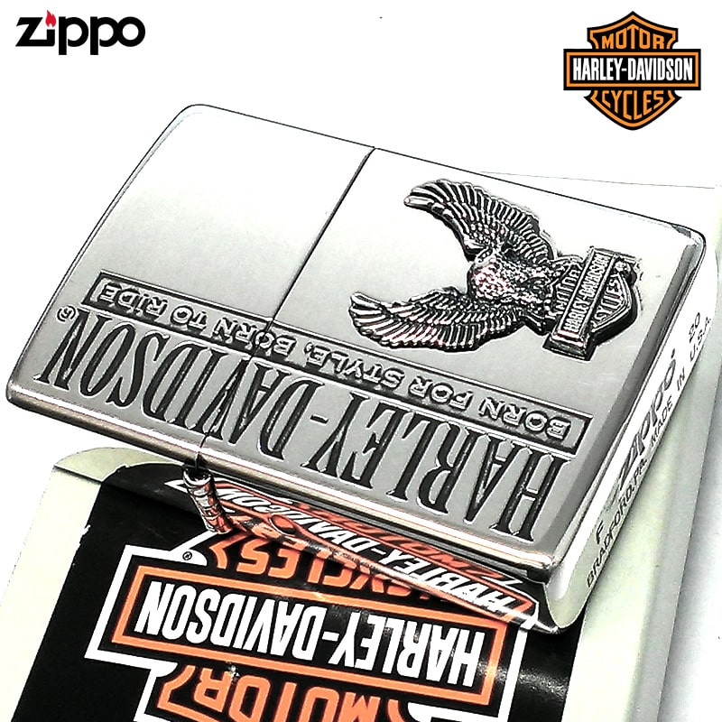 【ポイント10倍】ZIPPO ハーレー ダビッドソン ジッポ ライター かっこいい イーグルメタル HARLEY-DAVIDSON 鷲 シルバー燻し ロゴ 彫刻...
