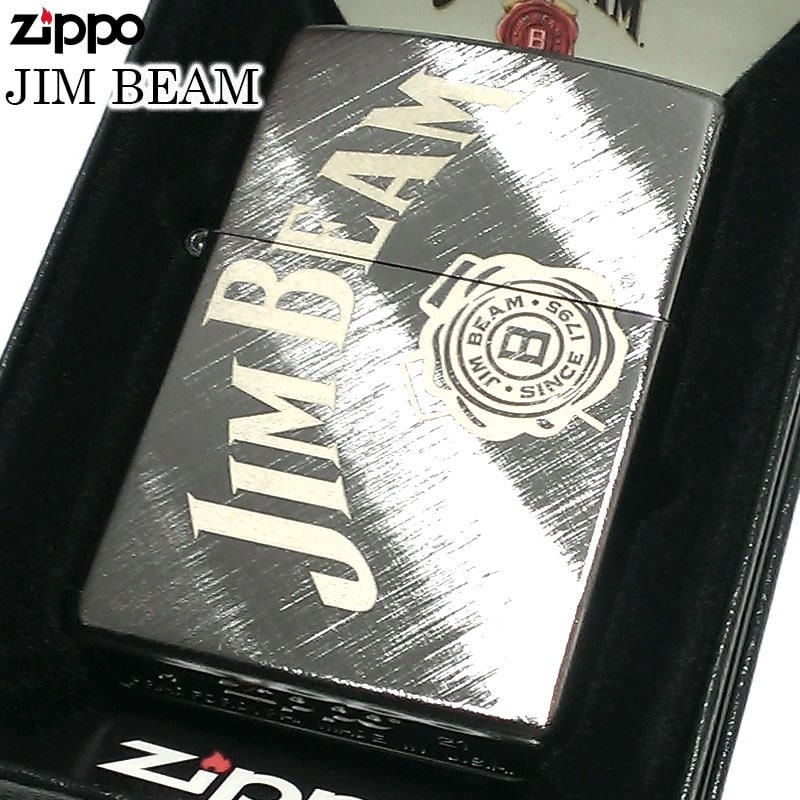 楽天Zippoタバコケース 喫煙具のハヤミZIPPO ライター ジムビーム ダイアゴナルウェーブ レーザー 彫刻 ジッポ ロゴ シルバー JIM BEAM ウイスキー かっこいい お酒 バーボン おしゃれ メンズ 渋い ギフト プレゼント 動画あり