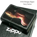 ジッポ ライター セクシー マットブラック 女性 ZIPPO プリント 艶消し黒 鮮やか レディース メンズ プレゼント ギフト