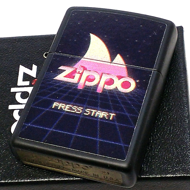 ZIPPO ライター Gaming design 艶消し黒 ゲーミングデザイン ジッポ レトロ かわいい マットブラック おしゃれ 可愛い メンズ プレゼント レディース ギフト