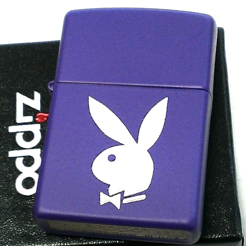 PLAYBOYジッポ ZIPPO PLAYBOY ジッポー ライター プレイボーイ 紫 艶消し パープル おしゃれ かわいい ギフト かっこいい 可愛い メンズ プレゼント レディース