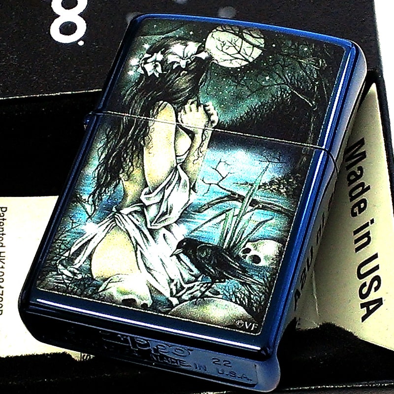 ZIPPO ライター ヴィクトリア フランセ ジッポ ブルー アート 青 綺麗 美しい クール かっこいい かわいい Victoria Frances Design おしゃれ メンズ レディース プレゼント ギフト