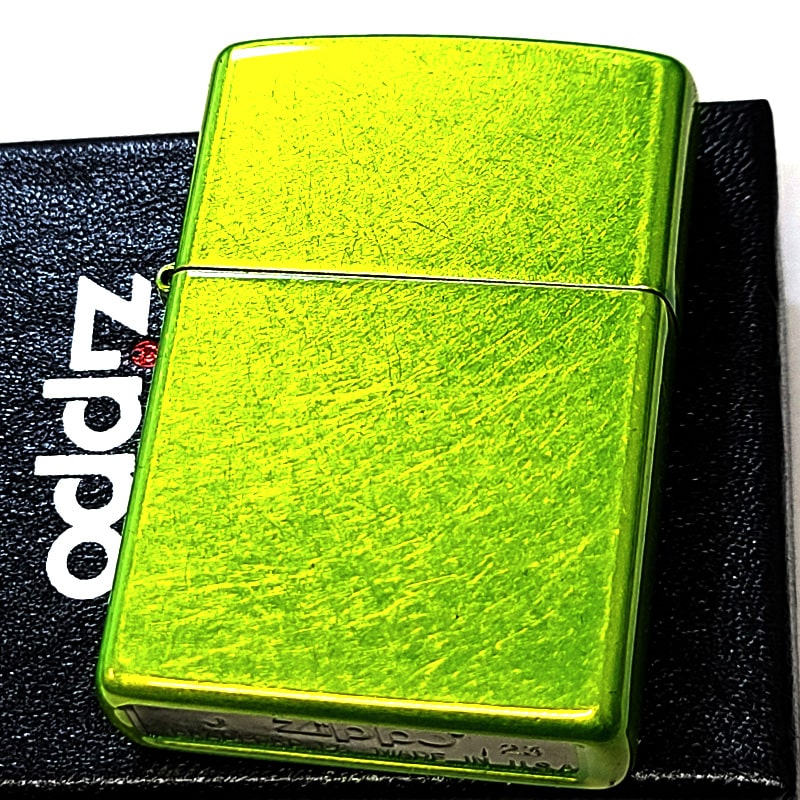 ZIPPO ライター ライムグリーン おしゃれ ジッポ シンプル ルリッドカラー 黄緑 無地 かっこいい 目立つ 緑 派手 メンズ レディース プレゼント ギフ...