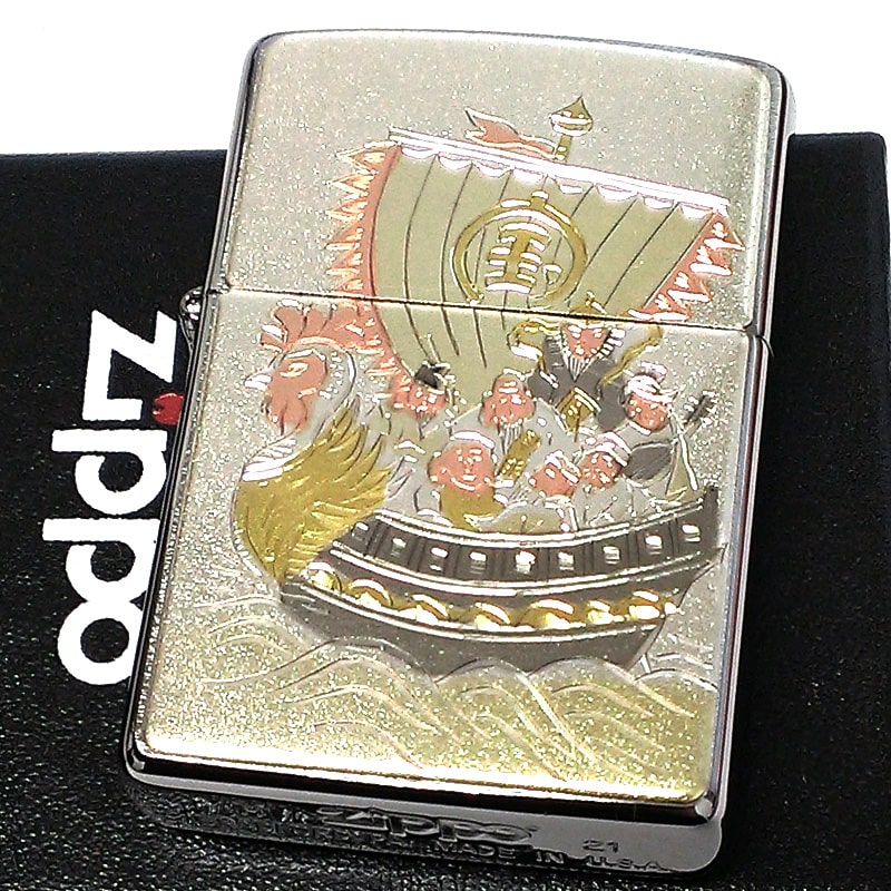 ZIPPOライター 宝船 和柄 ジッポ シル