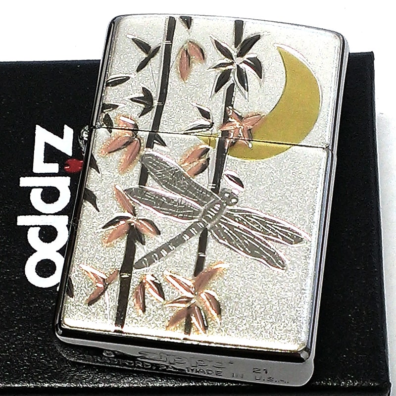 楽天Zippoタバコケース 喫煙具のハヤミZIPPO ライター 勝ち虫 トンボ 和柄 ジッポ 縁起物 とんぼ シルバー 御守り 銀 デンチュウバン メンズ プレゼント ギフト