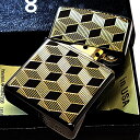 ZIPPO ライター かっこいい ジッポ おしゃれ キューブ 金タンク ゴールド 両面加工 ブラックニッケル 彫刻 金 メンズ ギフト プレゼント 動画有り