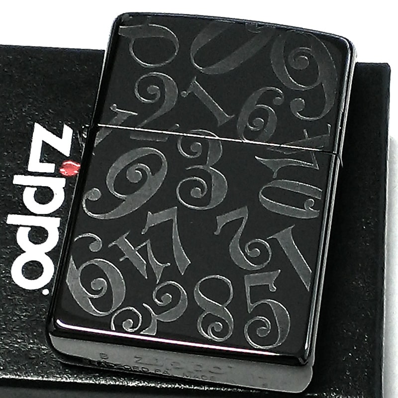 チタン・Zippo ZIPPO 数字 ジッポ ライター ブラック ダイヤル かっこいい ナンバー チタンコーティング 黒 彫刻 シンプル メンズ おしゃれ ギフト プレゼント