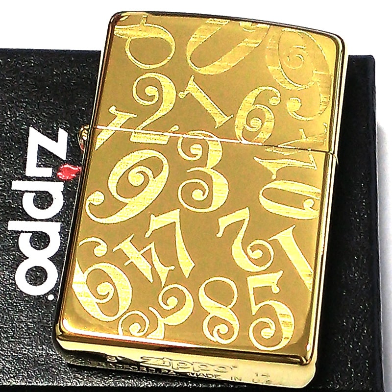 チタン・Zippo ZIPPO ライター ナンバーダイヤル ジッポ ゴールド チタンコーティング 数字 彫刻 金 かっこいい シンプル おしゃれ メンズ プレゼント ギフト