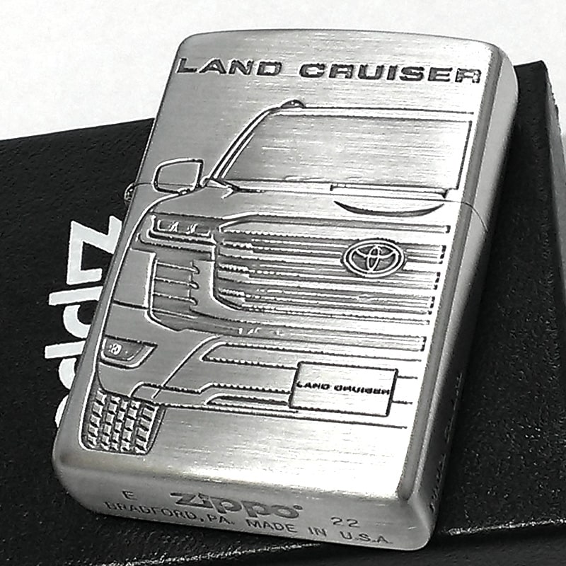 ZIPPO かっこいい TOYOTA ランドクルーザー ジッポ ライター トヨタ全面監修 ランクル LAND CRUISER 車 シルバー 両面加工 彫刻 おしゃれ メンズ ギフト プレゼント