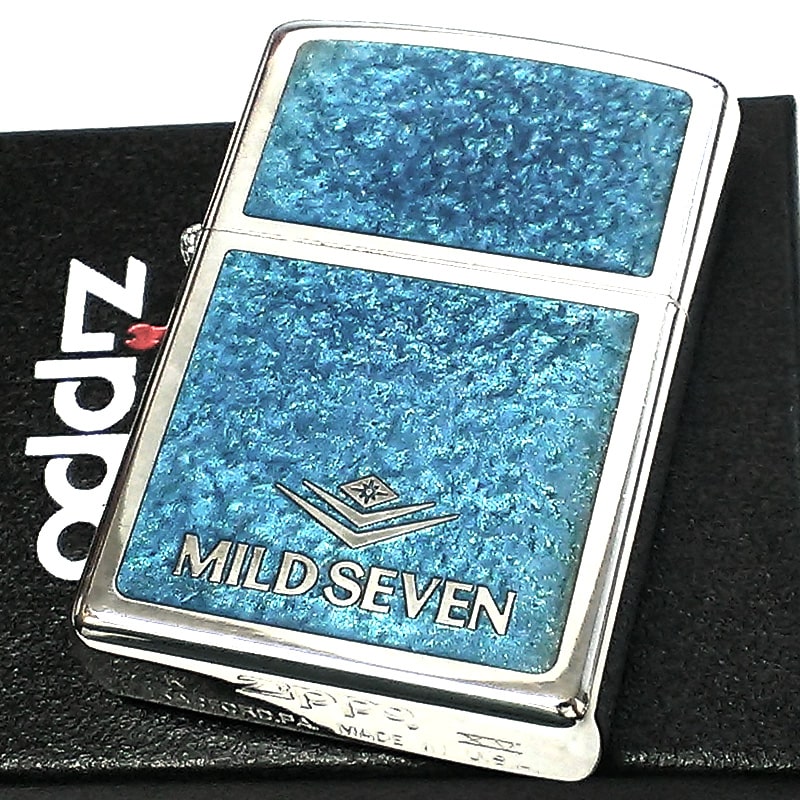 【半額！スーパーSALE対象】ZIPPO レア 1点物 MILD SEVEN 1999年製 絶版 ジッポ ライター ロゴ ブルーエポ 両面加工 珍しい おしゃれ マイルドセブン たばこ かっこいい メンズ ギフト プレゼント