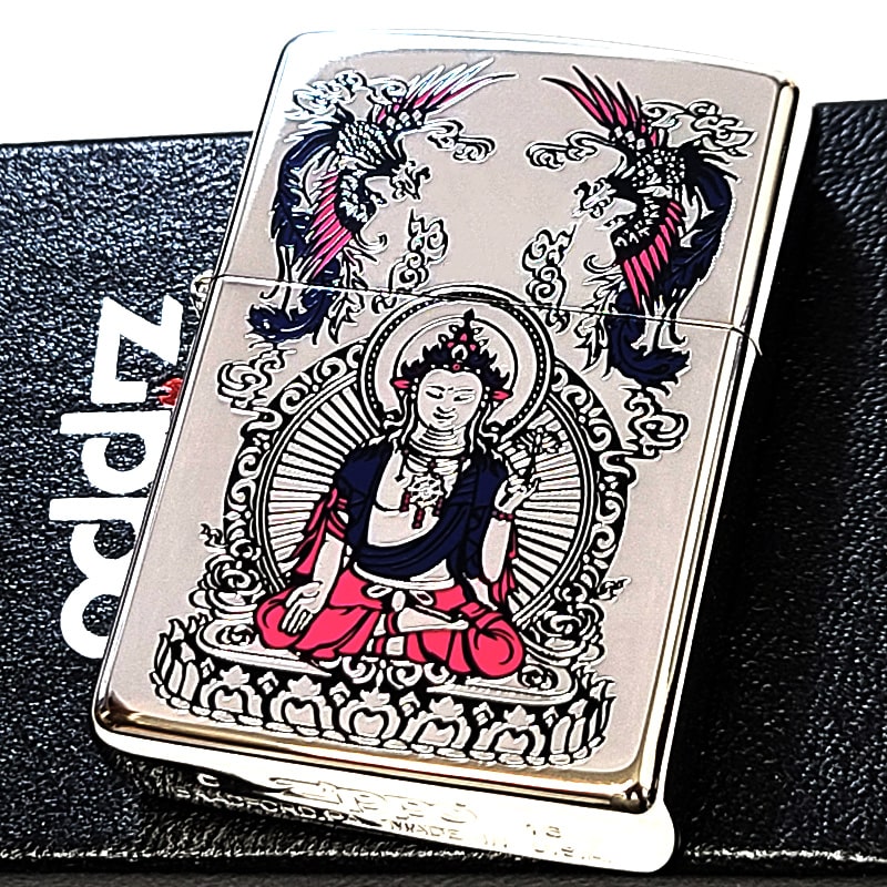 ZIPPO ライター 絶版品 聖観世音菩薩 プラチナプレート シルバー ジッポ かっこいい 廃盤 銀 彫刻 お守り おしゃれ メンズ ギフト プレゼント