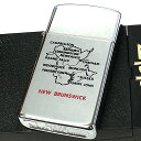 ZIPPO ライター スリム ジッポ カナダ製 1989年製 ニューブランズウィック 地図 オンタリオ製 ビンテージ レア 廃盤 かっこいい 未使用品 絶版 ヴィンテージ メンズ 珍しい シルバー おしゃれ プレゼント ギフト