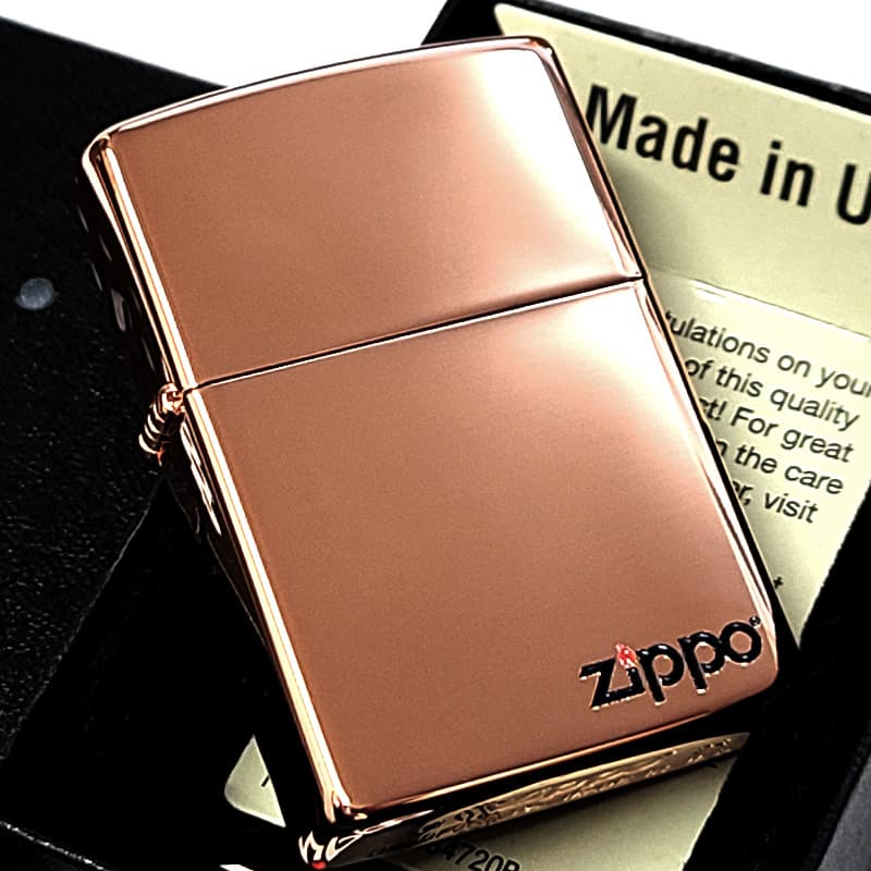 ZIPPO ライター カッパー おしゃれ Copper Plate&LOGO 銅メッキ シンプル 鏡面仕上げ かっこいい ジッポ ロゴ 上品 レディース メンズ...