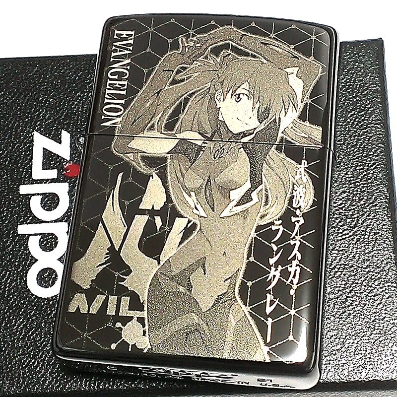 ZIPPO エヴァンゲリオン 復刻生産 2021年 リニューアル 式波・アスカ・ラングレー ジッポー ライター シリアルNo入り 新劇場版 ブラックチタンコート 黒 レーザー彫刻 お洒落 可愛い アニメ メンズ レディース ギフト プレゼント 動画有り