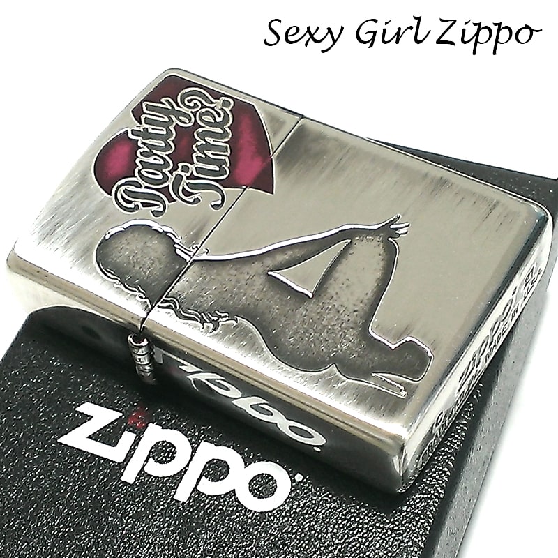 ZIPPO セクシー ジッポ ライター 銀イブシ仕上げ Sexy Girl ハート ジッポー 女性 レディース メンズ プレゼント ギフト 動画あり