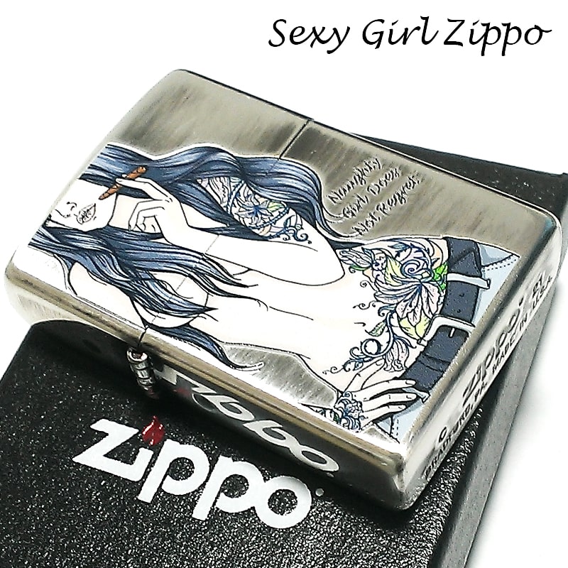 セクシーＺｉｐｐｏ ZIPPO ライター セクシー 女性 ジッポ 銀イブシ仕上げ プリント Sexy Girl 鮮やか かっこいい レディース メンズ プレゼント ギフト 動画有り