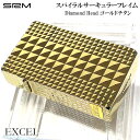 SAROME 訳あり特価 ガスライター ダイアモンドヘッド ゴールドチタン ターボ EXCEL サロメ スパイラルサーキュラーフレイム おしゃれ 両面加工 彫刻...