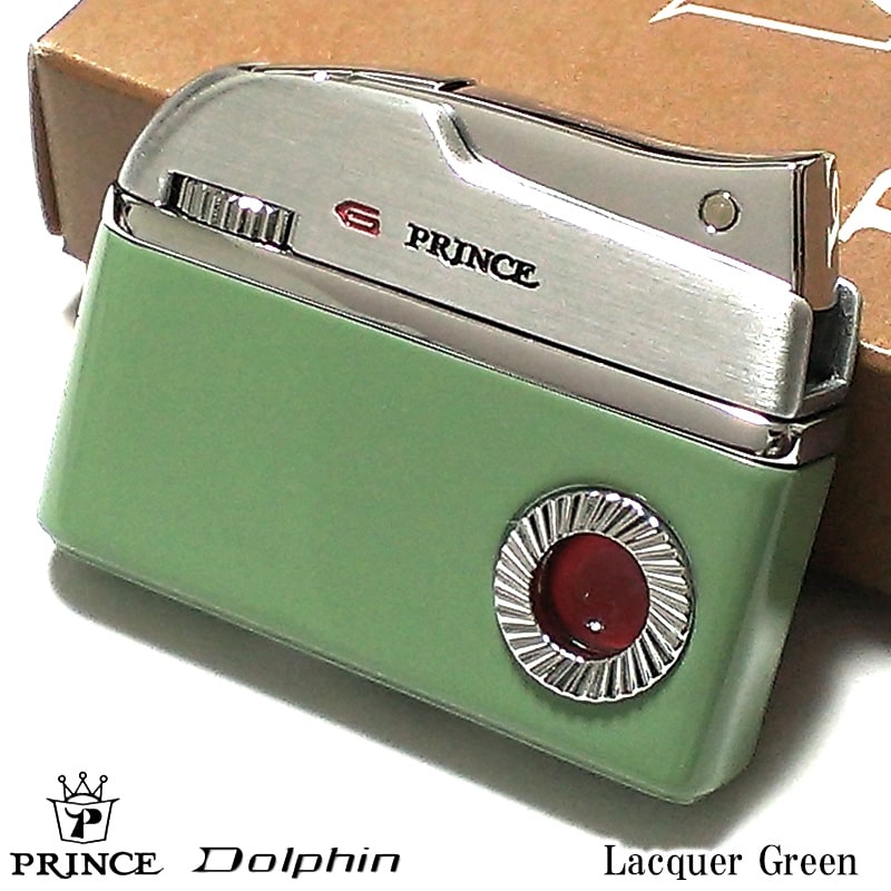 ガスライター おしゃれ プリンス PRINCE ドルフィン 復刻 ラッカーグリーン Dolphin プリンスアイ ガス..