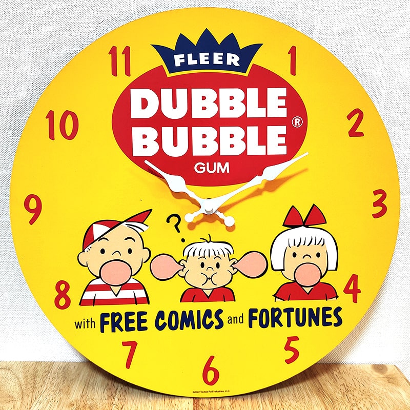 掛時計 アメリカン 可愛い 雑貨 おしゃれ DUBBLE BUBBLE 壁掛け ウッド クロック お菓子 アンティーク ダブルバブル かわいい インテリア バー カフェ お店 店舗