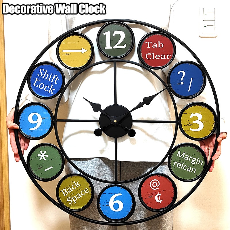 掛時計 大型 デコラティブウォールクロック かわいい アメリカン 雑貨 大きい 壁掛け レトロ ガレージ ..