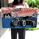 玄関マット ROUTE66 敷物 コイヤー おしゃれ 車 ルート66 かっこいい 大きい バルコニー GARAGE 泥落とし ナチュラル アメリカン雑貨 ポップ...