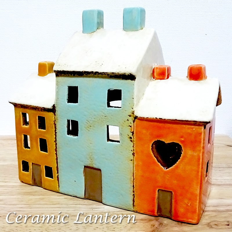 ランタン 置物 セラミック 可愛い メゾン キャンドル 店舗 お家 お店 カフェ お洒落 かわいい アンティーク アメリカン 雑貨 インテリアのサムネイル