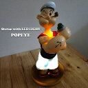 LEDライト ポパイ 置物 ネオン インテリア ヴィンテージ Statue with LED LIGHT アメリカン POPEYE 光る 雑貨 かわいい 箱付き 目立つ バー カフェ お店 店舗 部屋