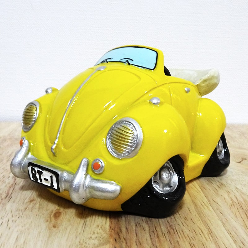 貯金箱 オールディーズ YELLOW CAR おしゃれ オープンカー ヴィンテージ 車 黄色 オブジェ コインバンク ビンテージ アンティーク おもちゃ レトロ 可愛い アメリカン 雑貨 置物 かわいい インテリア 店舗