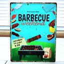 ブリキ看板 BBQ エンボスプレート かわいい アンティーク 壁飾り バーベキュー アメリカン 雑貨 ガレージ ディスプレイ おしゃれ インテリア 壁掛け カフ...