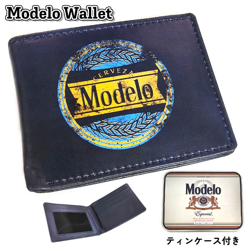 財布 Modelo 二つ折り 小物入れ ティンケース おしゃれ ビール ロゴ 缶 可愛い モデロ ウォレット カー..