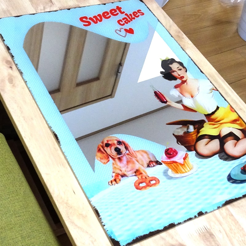 壁掛け ミラー 可愛い アンティーク ウォールミラー Sweet cakes 高級感 お洒落 インテリア ビンテージ アメリカン 雑貨 鏡 おしゃれ 可愛い カフェ 店舗 [2]