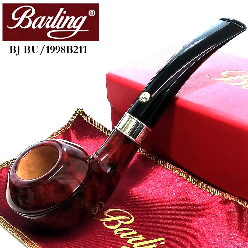 パイプ バーリング 本体 ベンジャミン 高級 Barling 9mmフィルター BENJAMIN スターリングシルバー 天然木 BJ BU 1819 純銀 ブラ...