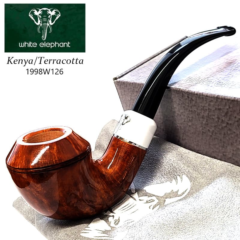 パイプ ホワイトエレファント 喫煙具 テラコッタ ブラウン WE ケニア TE 18 天然木 スムース かっこいい 9mm タバコ おしゃれ メンズ ローデシアン アルミニウム ギフト 高級 プレゼント
