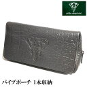 パイプポーチ 1本用 喫煙具 White elephant 本革 ホワイトエレファント ダークグレー タバコ 皮 おしゃれ かっこいい メンズ 高級 ギフト プ...