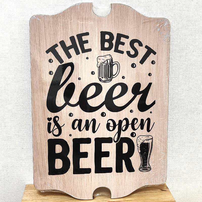 看板 木製 おしゃれ ビール ウッドボード アンティーク アメリカン THE BEST BEER IS AN OPEN ガレージ..