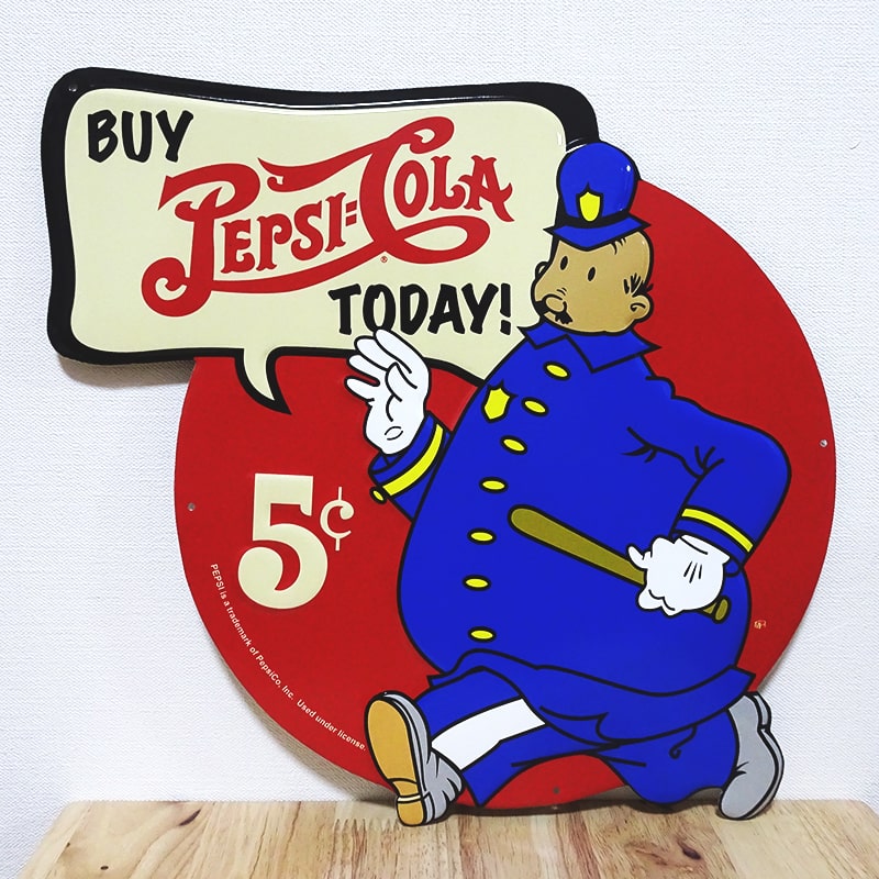 ブリキ看板 アンティーク ペプシコーラ PEPSI COPS ガレージ プレート 可愛い 壁飾り 正規ライセンス品 アメリカン 雑貨 レトロ インテリア おしゃれ かわいい カフェ 店舗