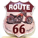 ブリキ看板 ルート66 バイク アンティーク エンボスプレート ROUTE 66 America 039 s Highway 赤 レッド ビンテージ ガレージ かわいい プレート おしゃれ 壁飾り US アメリカン 雑貨 ヴィンテージ インテリア サーファー カフェ 店舗