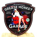 アメリカン ブリキ看板 大型 エンボス加工 セクシー ガール GREASE MONKEY GARAGE ガレージ プレート 玄関 壁飾り 雑貨 インテリア 可愛い 店舗 カフェ かわいい