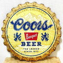 ブリキ看板 クアーズ ボトルキャップ Coors Banquet Weathered ビール アンティーク ロゴ 壁飾り かわいい 正規品 アメリカン 雑貨 インテリア ホワイト おしゃれ 可愛い カフェ 店舗