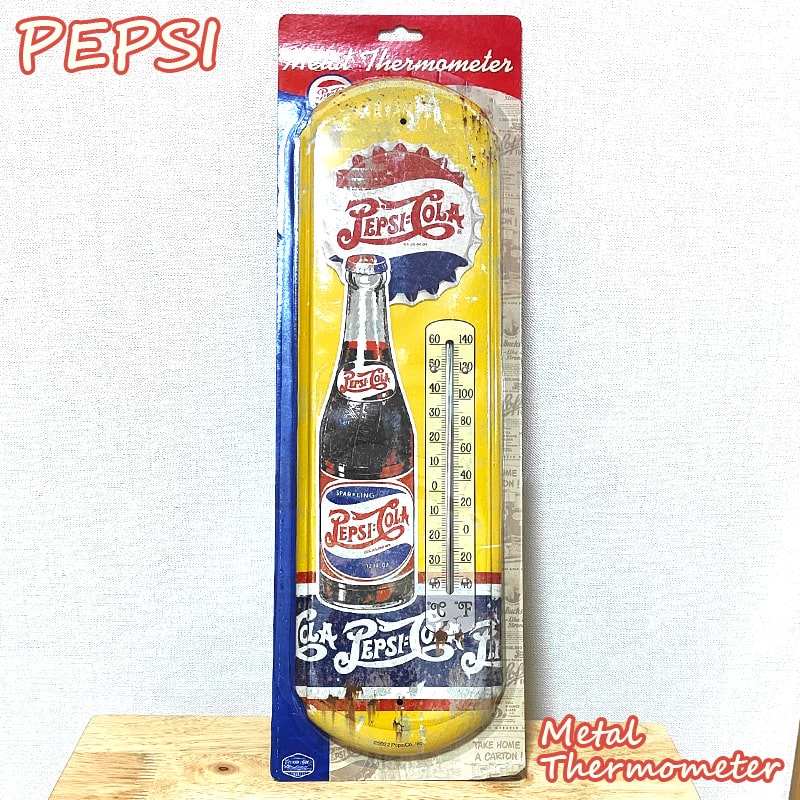 温度計 ペプシ メタル サーモメーター アメリカン 雑貨 PEPSI ブリキ看板 レトロ コーラ ディスプレイ ..