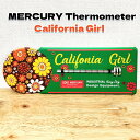 温度計 ブリキ看板 MERCURY サーモメーター G.S. California Girl マーキュリー 花柄 アメリカン レトロ 雑貨 アメリカン かわいい 壁掛け 珍しい グリーン おしゃれ インテリア 店舗