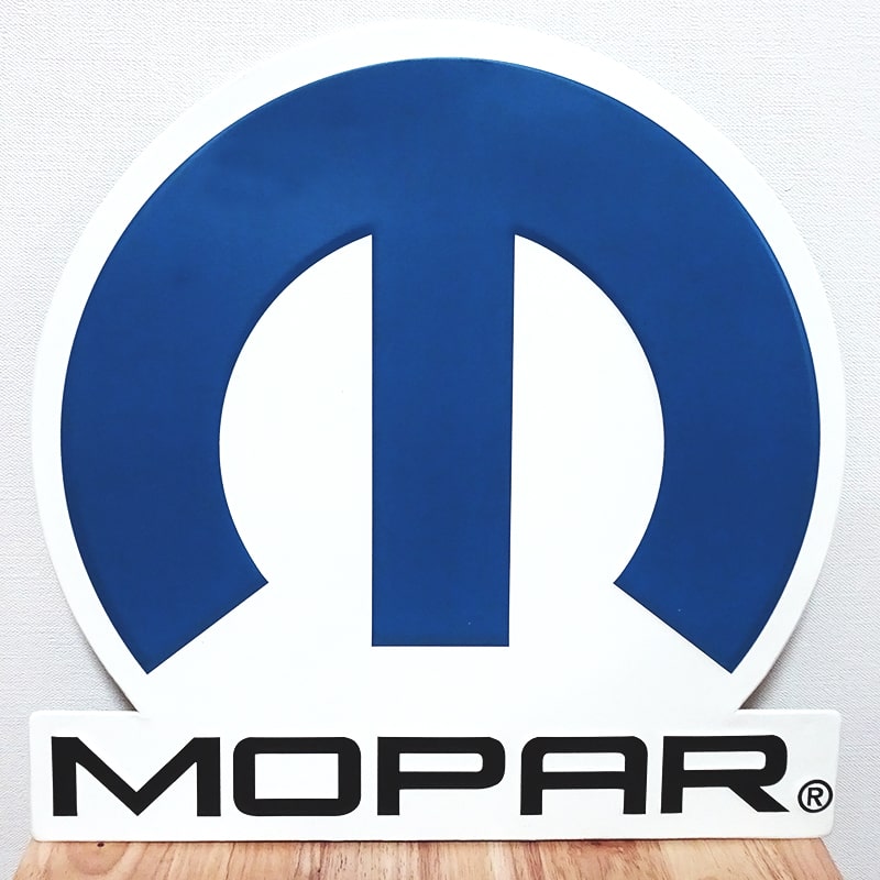 ブリキ看板 メタルサイン Mopar Logo アンティーク ロゴ ガレージ モパー ロゴ 壁飾り 正規ライセンス品 アメリカン 雑貨 インテリア ブルー 大きい おしゃれ 可愛い サーファー カフェ 店舗