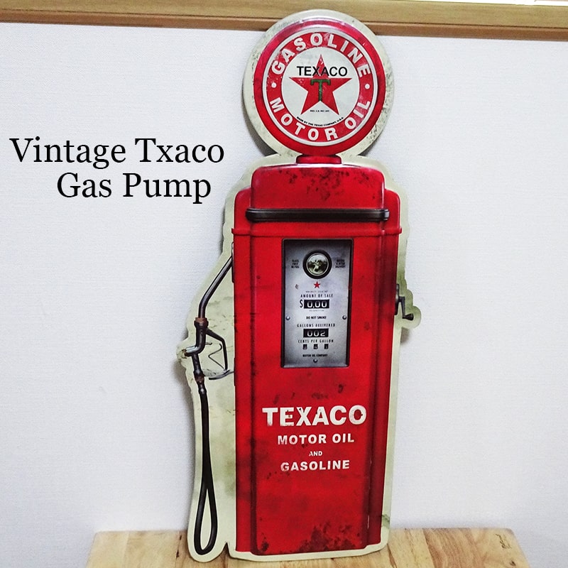 ブリキ看板 TEXACO ダイカットエンボスメタル Vintage Texaco Gas Pump アンティーク ガレージ プレート 可愛い 壁飾り 正規ライセンス品 アメリカン 雑貨 インテリア おしゃれ サーファー かわいい カフェ 店舗