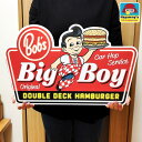 【訳あり】ブリキ看板 おしゃれ Bob’s Big Boy ダイカットエンボスメタルサイン ビッグボーイ 正規品 ハンバーガー プレート 壁飾り アメリカン 可...