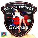【訳あり】アメリカン ブリキ看板 大型 エンボス加工 セクシー ガール GREASE MONKEY GARAGE ガレージ プレート 玄関 壁飾り 雑貨 インテ...