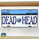 【訳あり】ブリキ看板 ライセンスプレート グレイトフルデッド イリノイ アメリカン 雑貨 デッドヘッド 壁飾り かっこいい DEAD HEAD ガレージ インテリア アルミサイン GRATEFUL DEAD ブルー 壁掛け カフェ バー 店舗